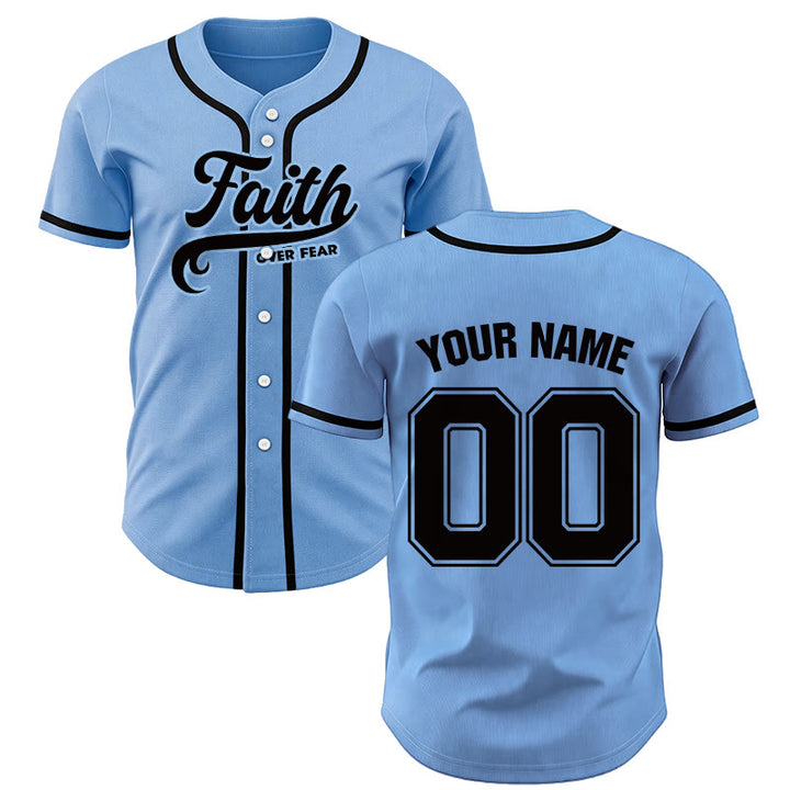 Christianartworkshop Faith Over Fear Maglia da baseball unisex personalizzata con nome e numero - Blu - 5XL - Nome & Numero personalizzati - image 36