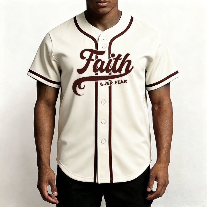Christianartworkshop Faith Over Fear Maglia da baseball unisex personalizzata con nome e numero - image 51