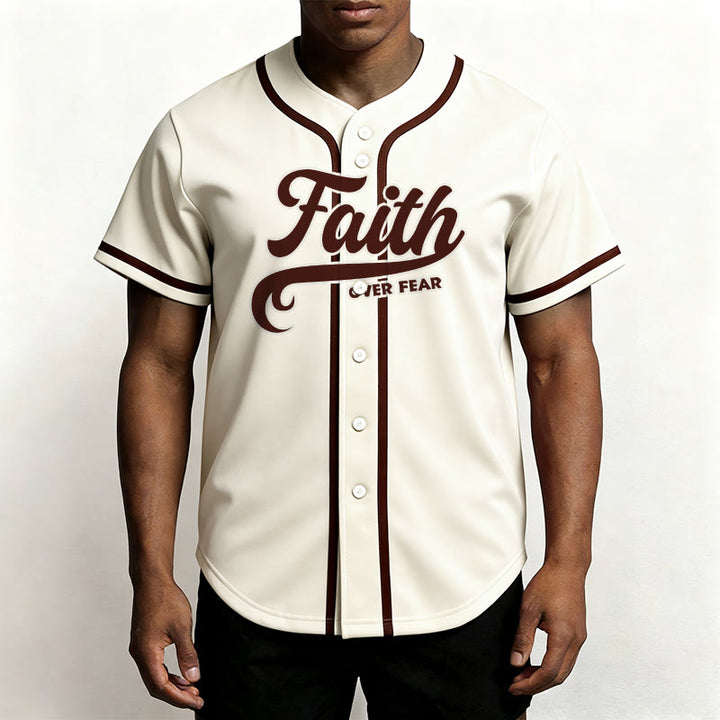 Christianartworkshop Faith Over Fear Maglia da baseball unisex personalizzata con nome e numero - image 51