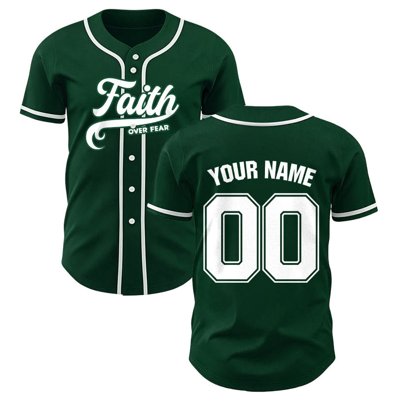 Christianartworkshop Faith Over Fear Maglia da baseball unisex personalizzata con nome e numero - Verde - 5XL - Nome & Numero personalizzati - image 43