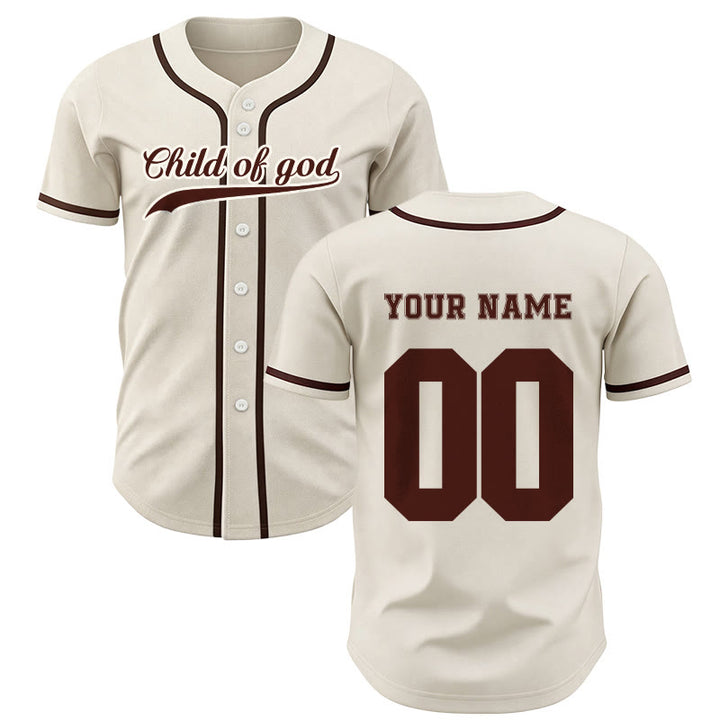 Christianartworkshop Child Of God Maglia da baseball unisex personalizzata con nome e numero - Albicocca - 5XL - Nome & Numero personalizzati - image 1