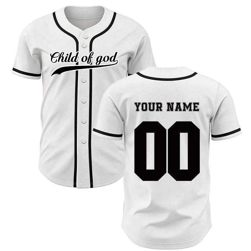 Christianartworkshop Child Of God Maglia da baseball unisex personalizzata con nome e numero - Bianco - 5XL - Nome & Numero personalizzati - image 15