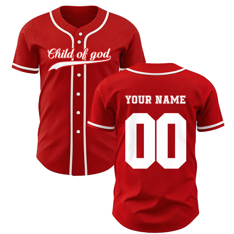 Christianartworkshop Child Of God Maglia da baseball unisex personalizzata con nome e numero - Rosso - 5XL - Nome & Numero personalizzati - image 22