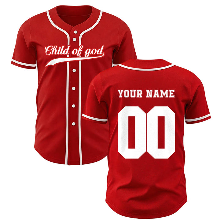 Christianartworkshop Child Of God Maglia da baseball unisex personalizzata con nome e numero - Rosso - 5XL - Nome & Numero personalizzati - image 22