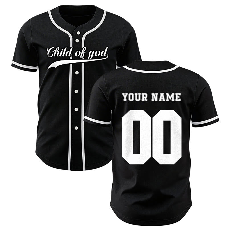 Christianartworkshop Child Of God Maglia da baseball unisex personalizzata con nome e numero - Nero - 5XL - Nome & Numero personalizzati - image 29