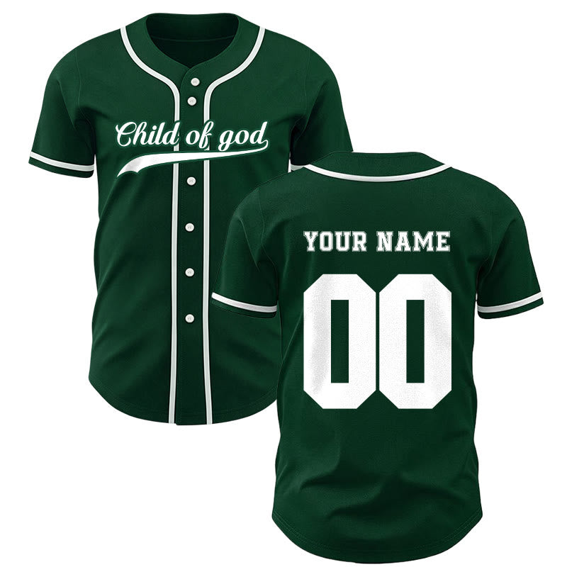 Christianartworkshop Child Of God Maglia da baseball unisex personalizzata con nome e numero - Verde - 5XL - Nome & Numero personalizzati - image 50