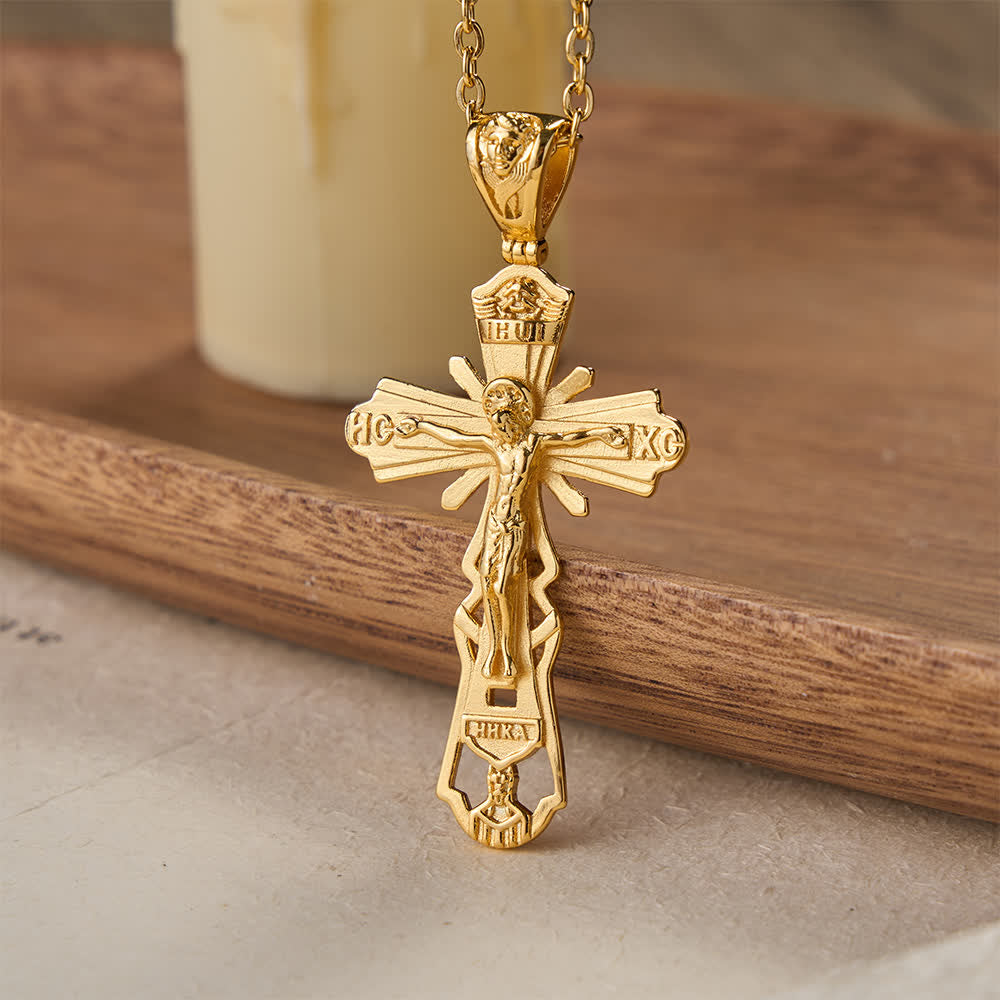 Collana con croce cristiana Christianartworkshop : storia di sacrificio e ornamento senza tempo - D'oro - 70 cm - image 3