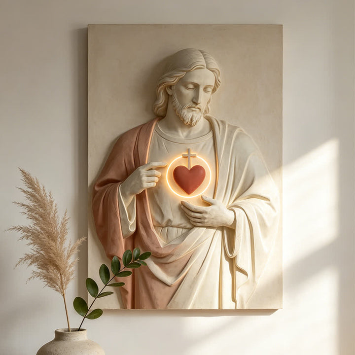 Christianartworkshop Opere d'arte cristiane Stampe artistiche del Sacro Cuore: Grazia devozionale per la fede - Angoli pieni - image 1