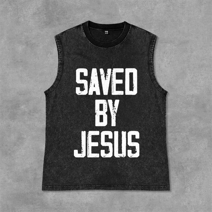 Christianartworkshop Canotta unisex Saved By Jesus - Nero - 2XL - image 9