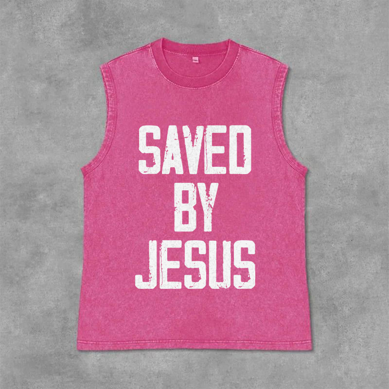 Christianartworkshop Canotta unisex Saved By Jesus - Rosa - 2XL - image 12