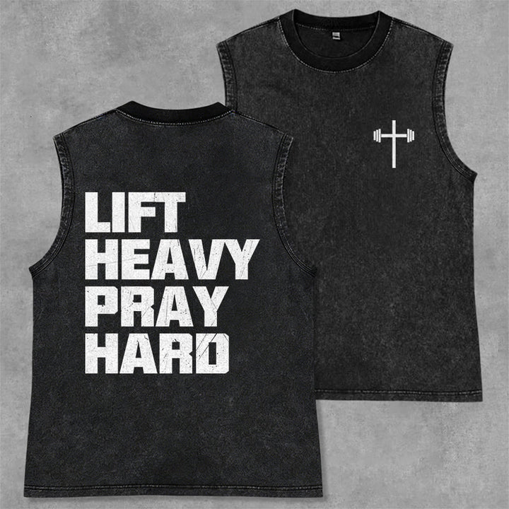 Christianartworkshop Canotta unisex lavata Lift Heavy Pray Hard - Nero - 2XL - image 0