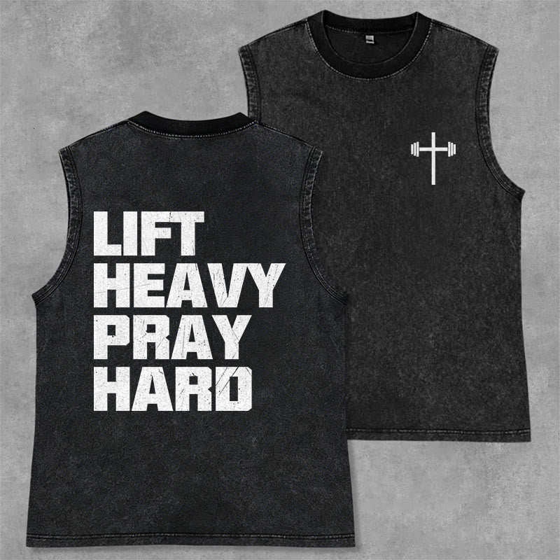 Christianartworkshop Canotta unisex lavata Lift Heavy Pray Hard - Nero - 2XL - image 1