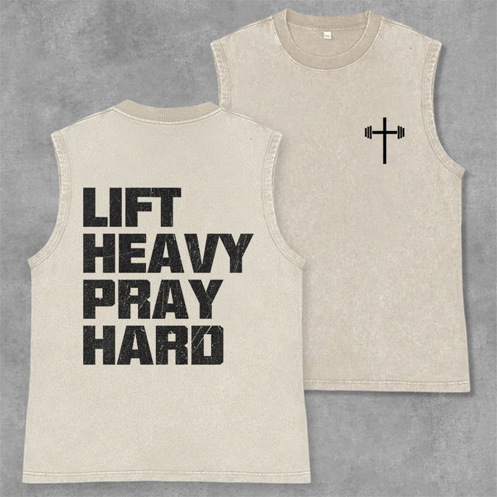 Christianartworkshop Canotta unisex lavata Lift Heavy Pray Hard - Beige - 2XL - image 21