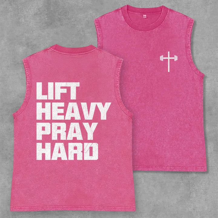 Christianartworkshop Canotta unisex lavata Lift Heavy Pray Hard - Rosa - 2XL - image 28