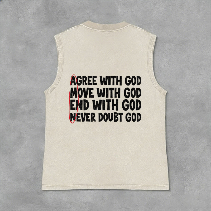 Christianartworkshop Accetto Muoviti Fine Con Dio Fede Canotta Lavata - Beige - 2XL - image 0