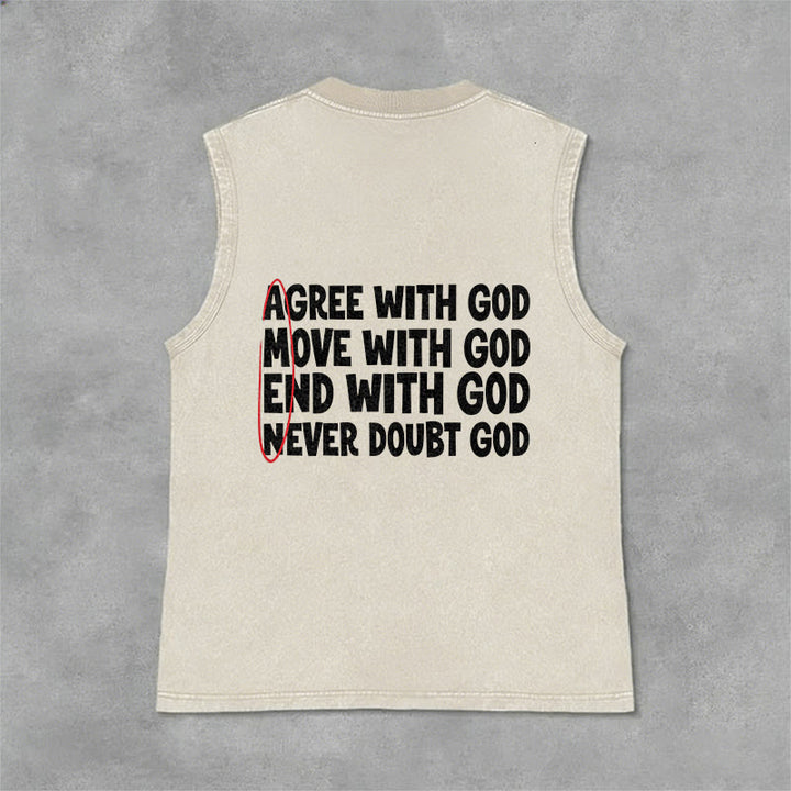 Christianartworkshop Accetto Muoviti Fine Con Dio Fede Canotta Lavata - Beige - 2XL - image 0