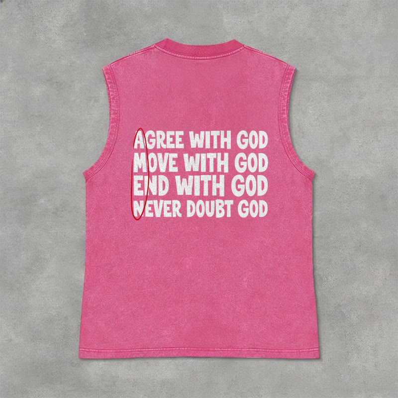 Christianartworkshop Accetto Muoviti Fine Con Dio Fede Canotta Lavata - Rosa - 2XL - image 12