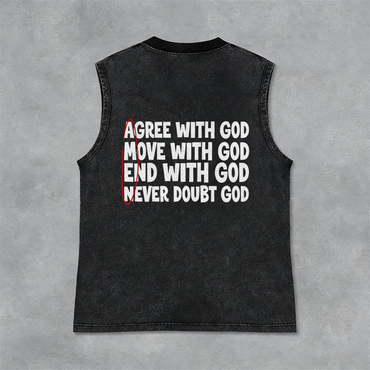 Christianartworkshop Agree Move End With God Faith Washed Tank Top - Nero - 2XL - image 9