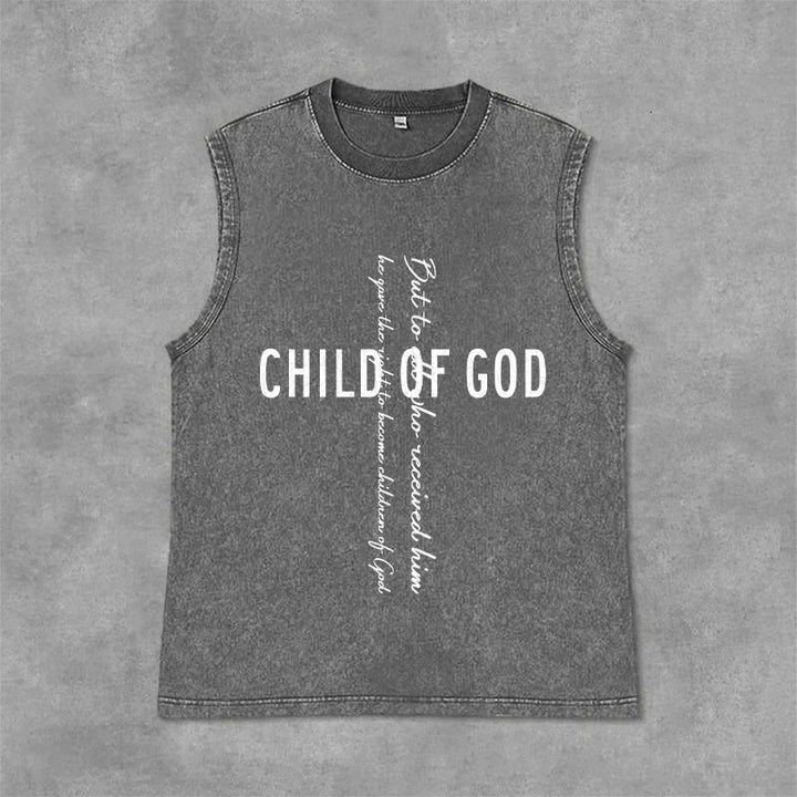 Canotta unisex lavata con scritta "Figlio di Dio" Christianartworkshop - Grigio - 2XL - image 0