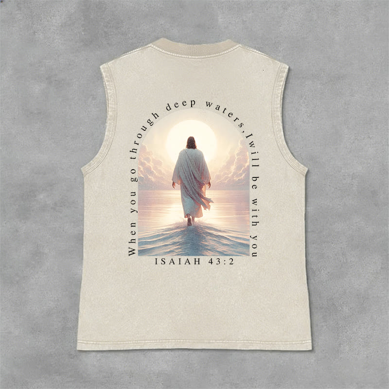 Christianartworkshop Isaia 43:2 Sarò con te Canotta unisex lavata - Beige - 2XL - image 3