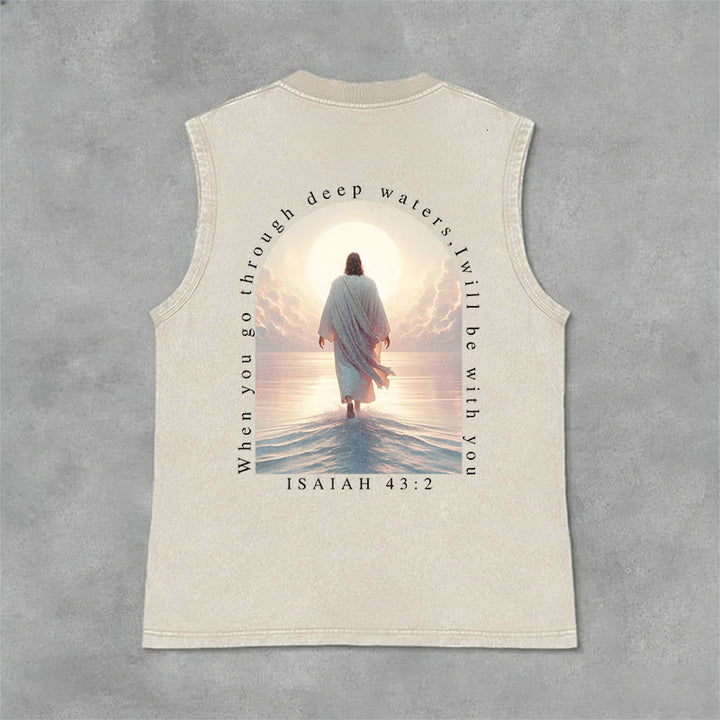 Christianartworkshop Isaia 43:2 Sarò con te Canotta unisex lavata - Beige - 2XL - image 3