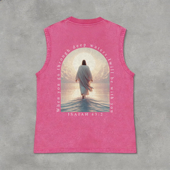 Christianartworkshop Isaia 43:2 Sarò con te Canotta unisex lavata - Rosa - 2XL - image 12
