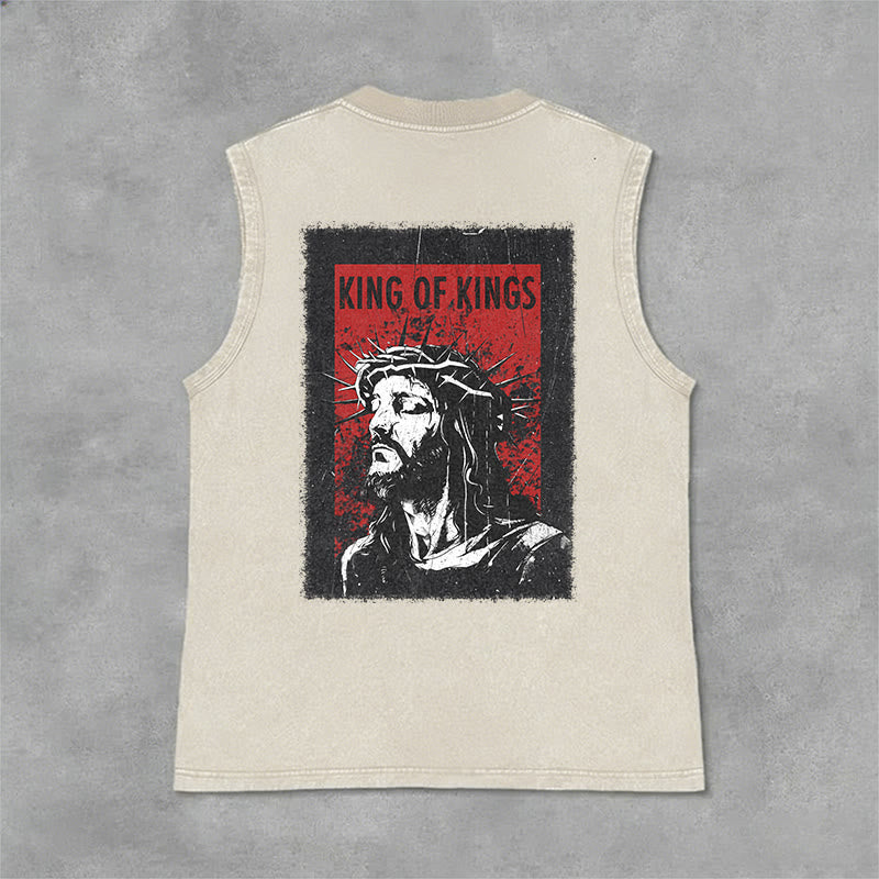 Christianartworkshop Canotta unisex lavata "King Of Kings Jesus" - Beige - 2XL - image 3