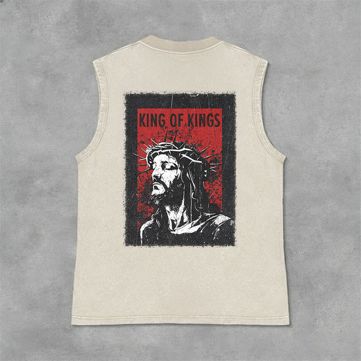Christianartworkshop Canotta unisex lavata "King Of Kings Jesus" - Beige - 2XL - image 3