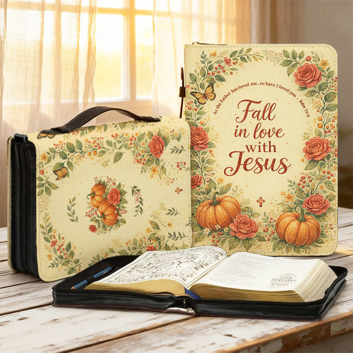 Christianartworkshop Innamorati di Gesù - Copertina per Bibbia con cerniera a fiori e zucche - 2XL - Standard (non personalizzato) - image 1