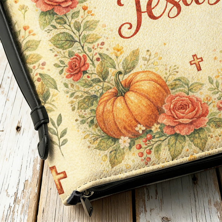 Christianartworkshop Innamorati di Gesù - Copertina per Bibbia con cerniera a fiori e zucche - image 7