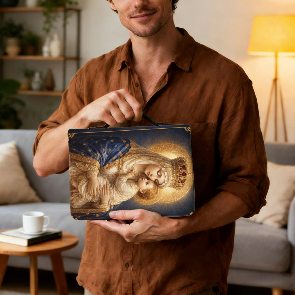 Christianartworkshop Copertina per Bibbia con cerniera raffigurante la Madonna con Bambino. - image 3