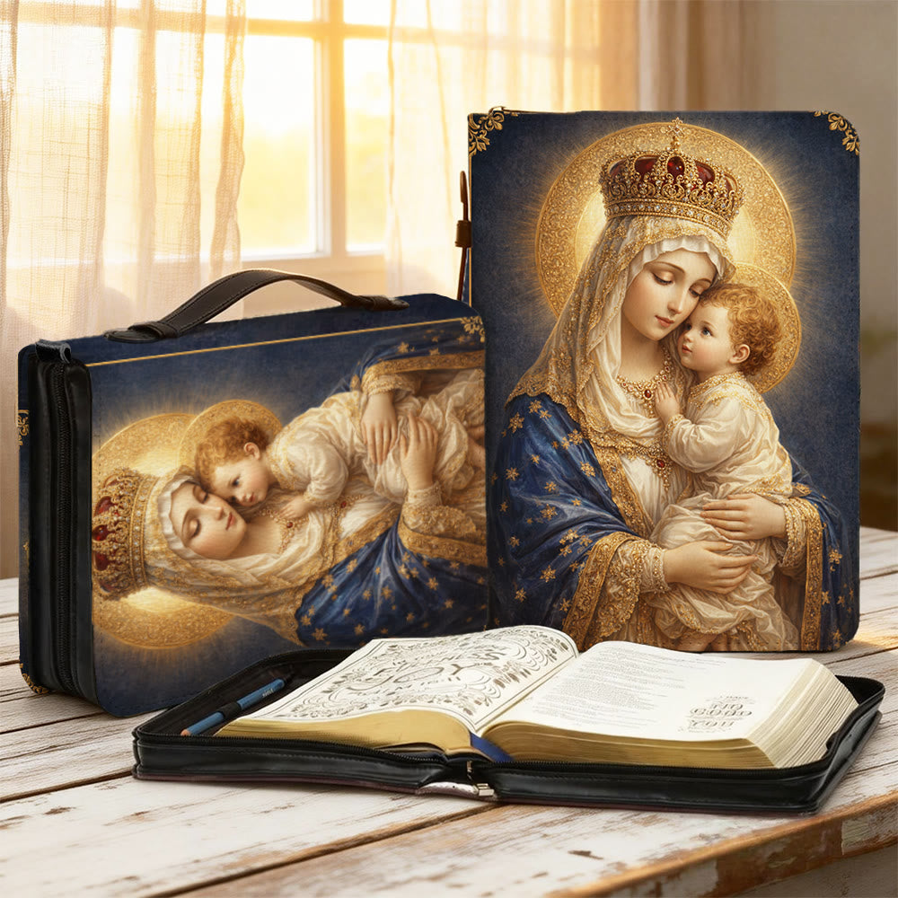 Christianartworkshop Copertina per Bibbia con cerniera raffigurante la Madonna con Bambino. - 2XL - Standard (non personalizzato) - image 1