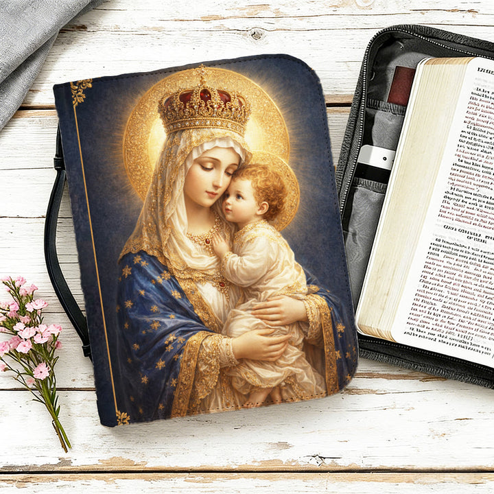 Christianartworkshop Copertina per Bibbia con cerniera raffigurante la Madonna con Bambino. - image 13