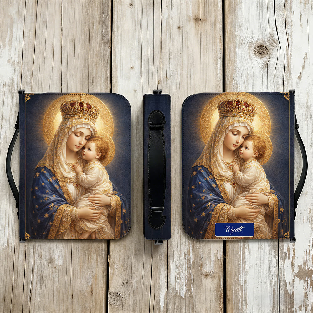 Christianartworkshop Copertina per Bibbia con cerniera raffigurante la Madonna con Bambino. - image 14