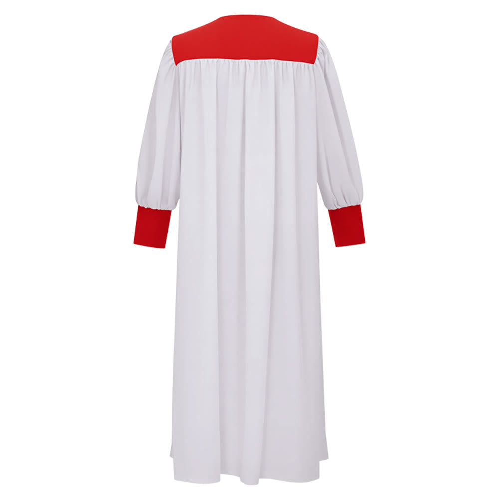 Christianartworkshop - Distintiva veste bianca da clero con colletto rosso ed emblema della croce - image 2