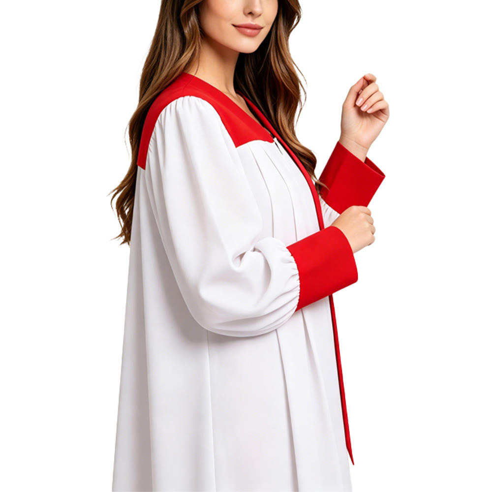 Christianartworkshop - Distintiva veste bianca da clero con colletto rosso ed emblema della croce - image 5