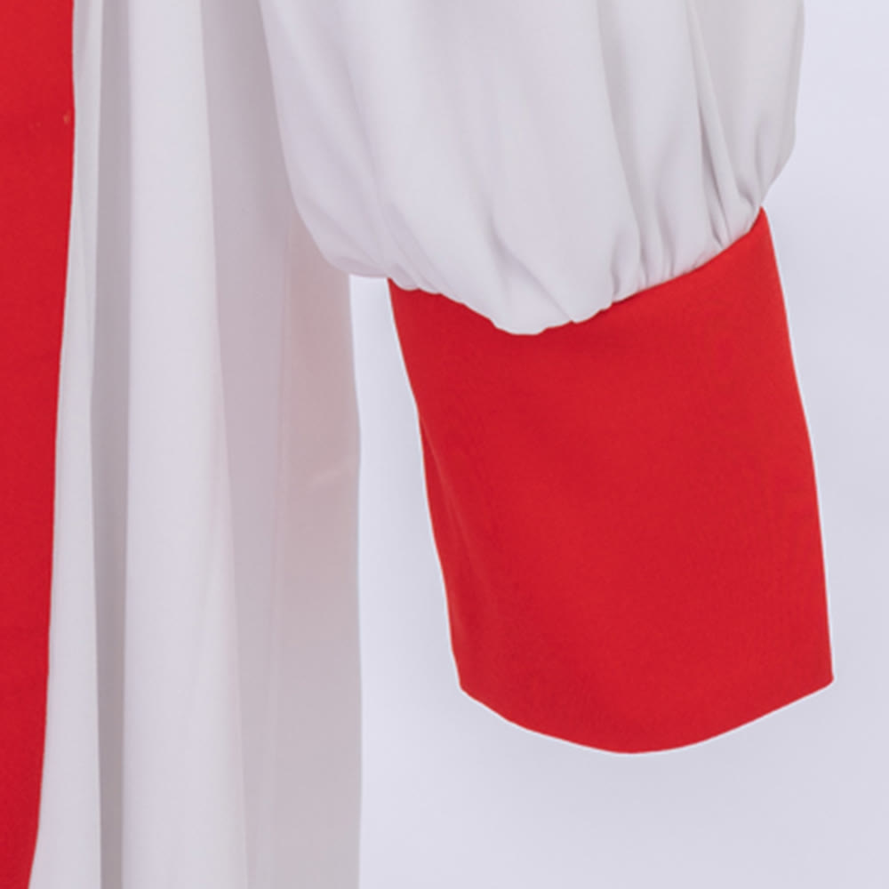 Christianartworkshop - Distintiva veste bianca da clero con colletto rosso ed emblema della croce - image 9