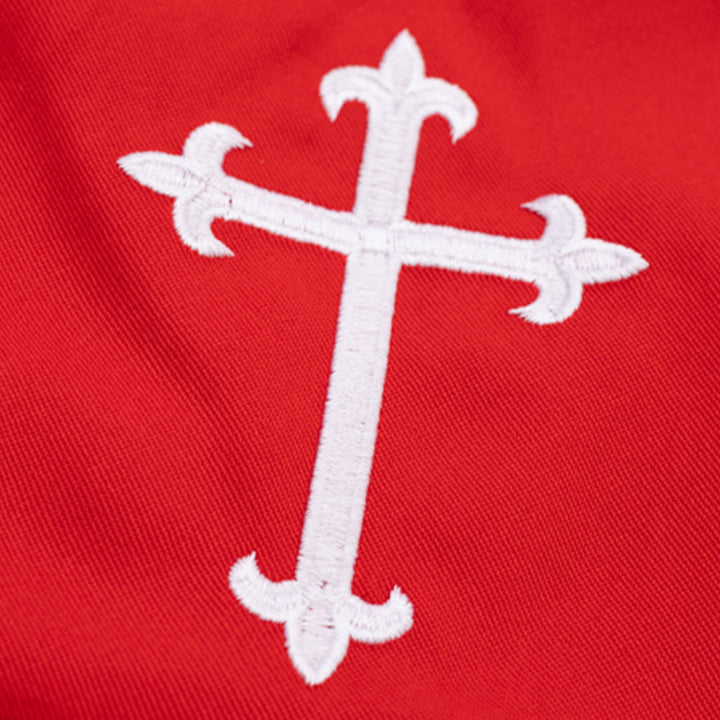 Christianartworkshop - Distintiva veste bianca da clero con colletto rosso ed emblema della croce - image 13