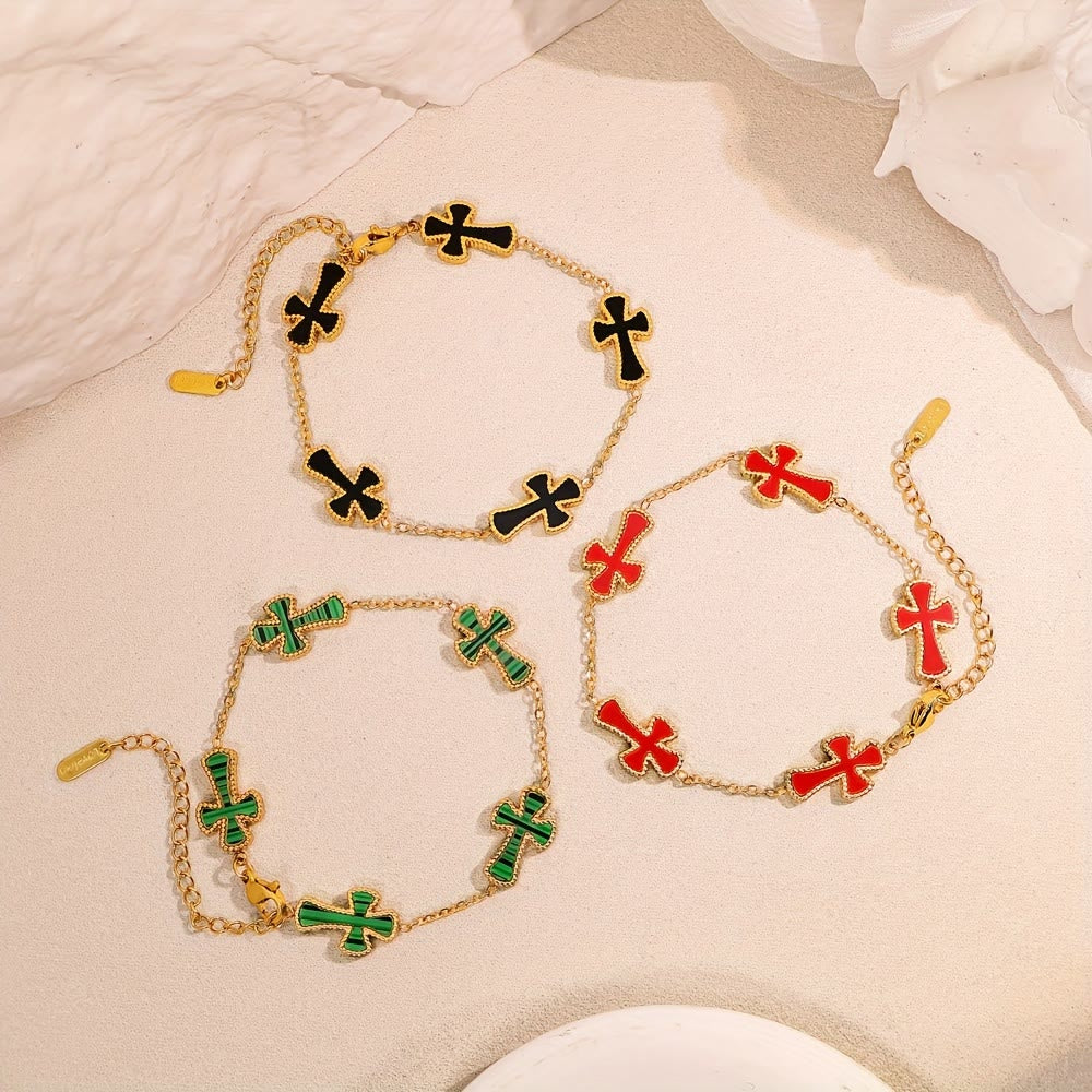Christianartworkshop Bracciale con croce smaltata colorata: un simbolo lussuoso di fede e devozione gioiosa - image 3
