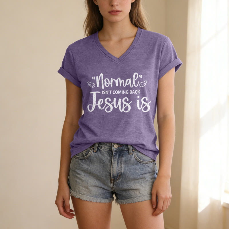 Christianartworkshop La normalità non tornerà più - T-shirt casual con scollo a V - image 17