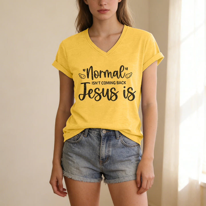 Christianartworkshop La normalità non tornerà più - T-shirt casual con scollo a V - image 1