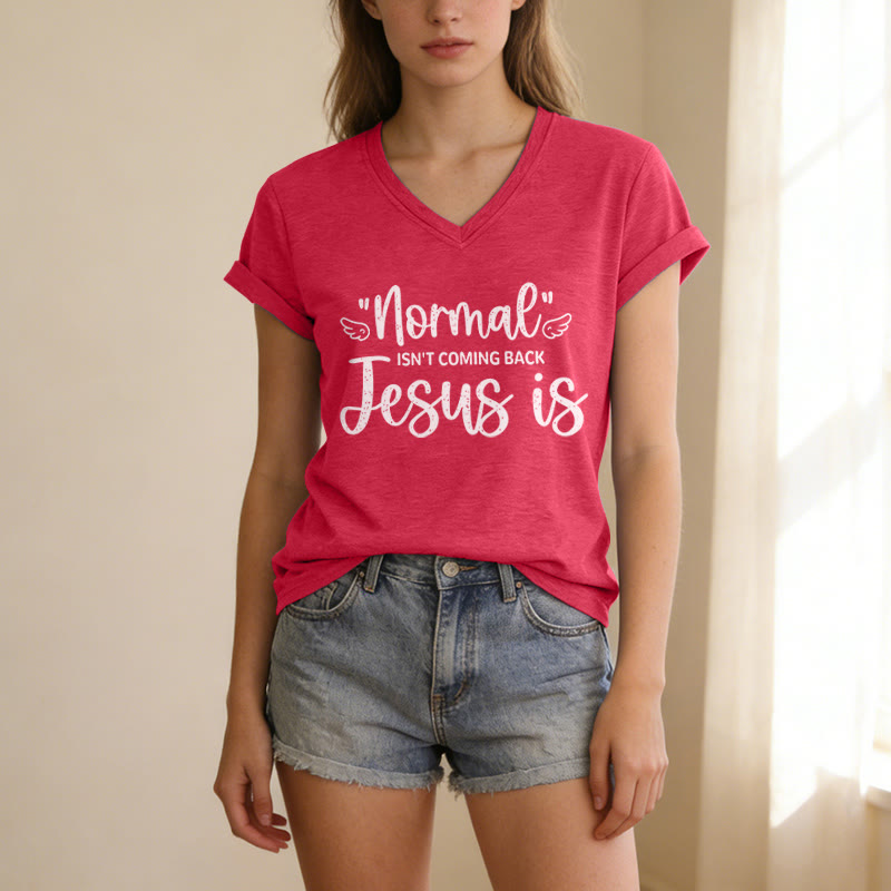 Christianartworkshop La normalità non tornerà più - T-shirt casual con scollo a V - image 23