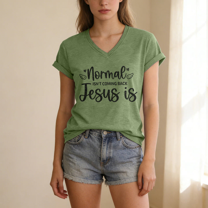 Christianartworkshop La normalità non tornerà più - T-shirt casual con scollo a V - image 5