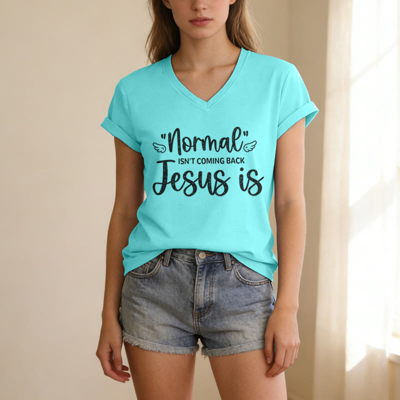 Christianartworkshop La normalità non tornerà più - T-shirt casual con scollo a V - image 9