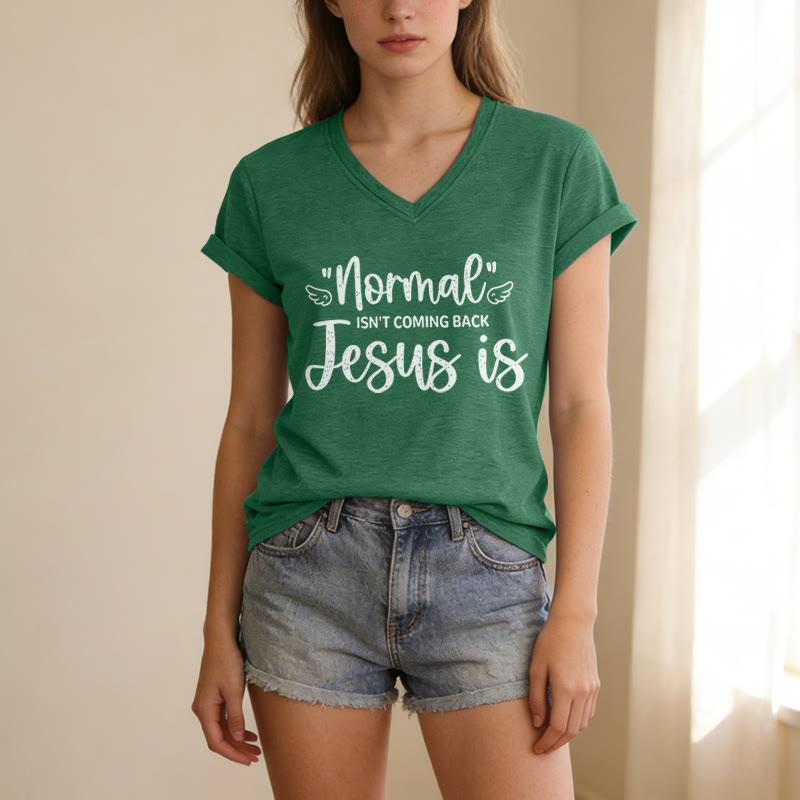 Christianartworkshop La normalità non tornerà più - T-shirt casual con scollo a V - image 15