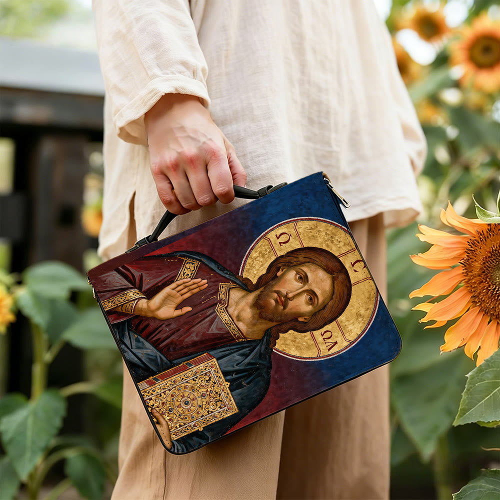 Christianartworkshop Copertina per Bibbia devozionale con icona di Gesù Cristo e croce decorata. - image 5