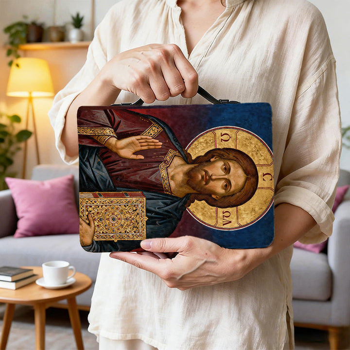 Christianartworkshop Copertina per Bibbia devozionale con icona di Gesù Cristo e croce decorata. - image 8