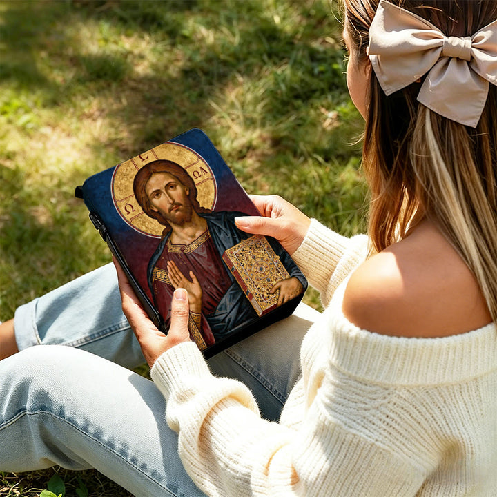 Christianartworkshop Copertina per Bibbia devozionale con icona di Gesù Cristo e croce decorata. - image 10