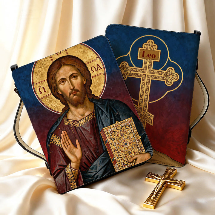 Christianartworkshop Copertina per Bibbia devozionale con icona di Gesù Cristo e croce decorata. - image 9