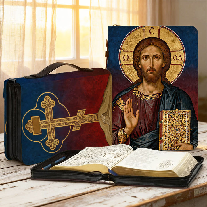 Christianartworkshop Copertina per Bibbia devozionale con icona di Gesù Cristo e croce decorata. - 2XL - Standard (non personalizzato) - image 1